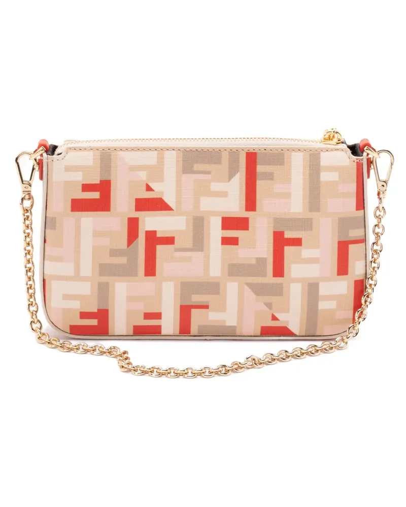 Fendi Schultertasche mit FF - Nude Nude