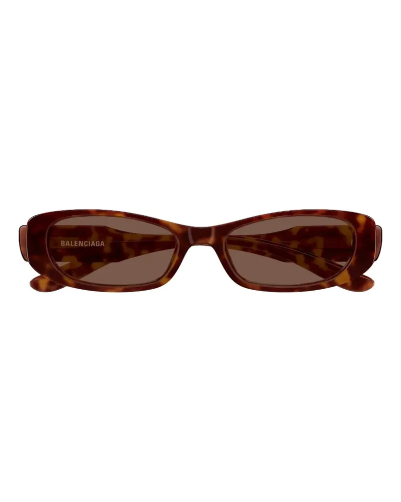 Balenciaga BB logo-plaque rectangle-frame sunglasses - Braun Braun