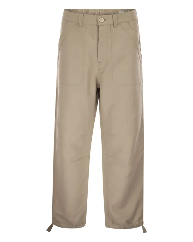 Brunello Cucinelli patch-pocket drawstring trousers - Braun Braun