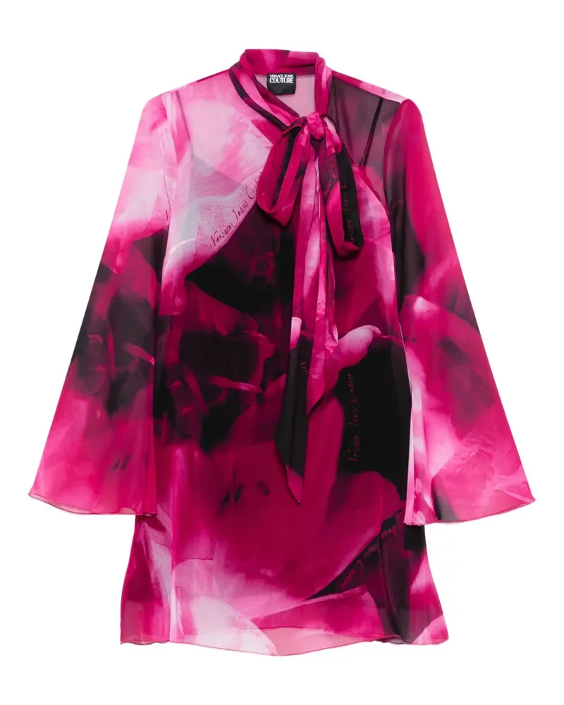 Versace Jeans Bluse mit Schleifenkragen - Rosa Rosa