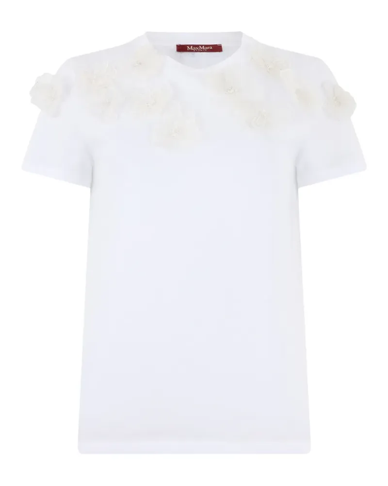Max Mara flower-appliqué T-shirt - Weiß Weiß