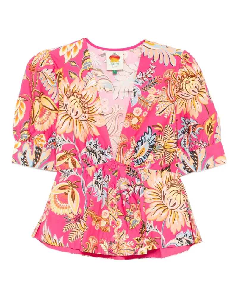 FARM Rio Ligia floral-print blouse - Rosa Rosa