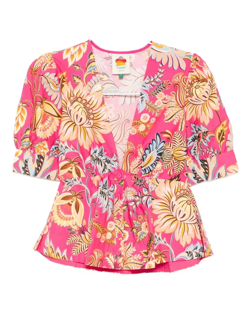 FARM Rio Ligia floral-print blouse - Rosa Rosa