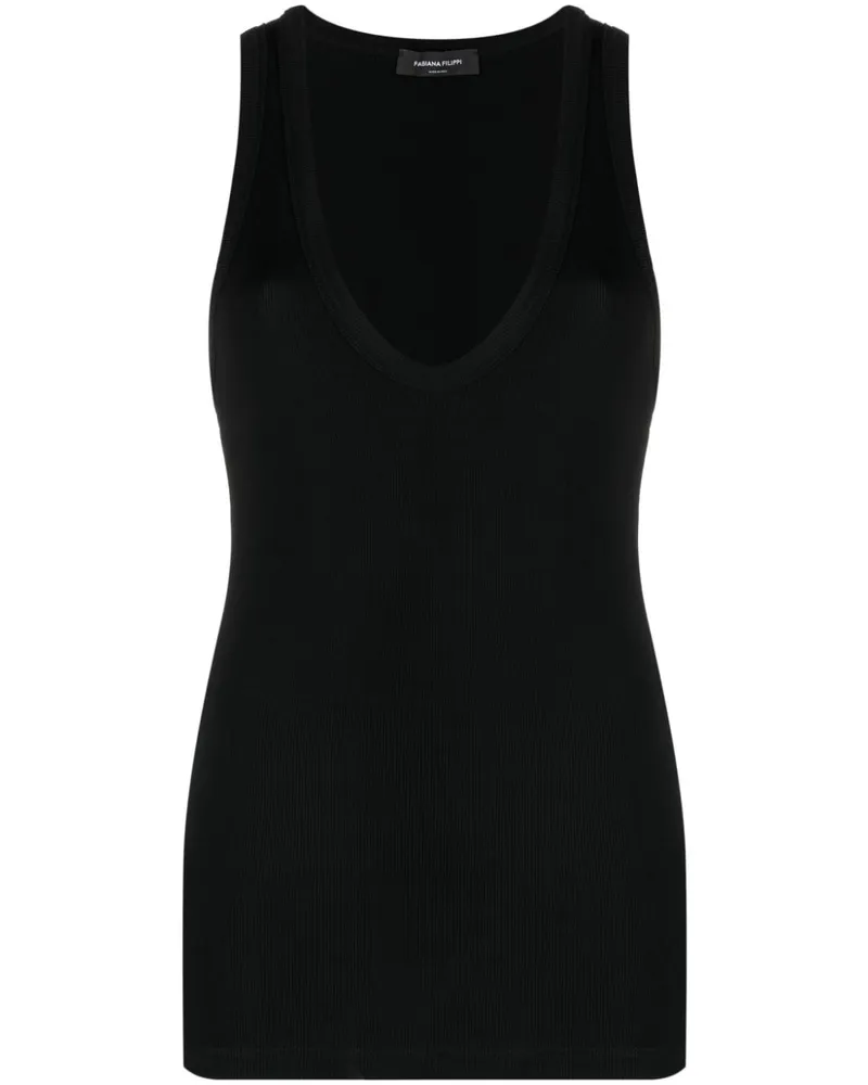 Fabiana Filippi Fein geripptes Tanktop - Schwarz Schwarz