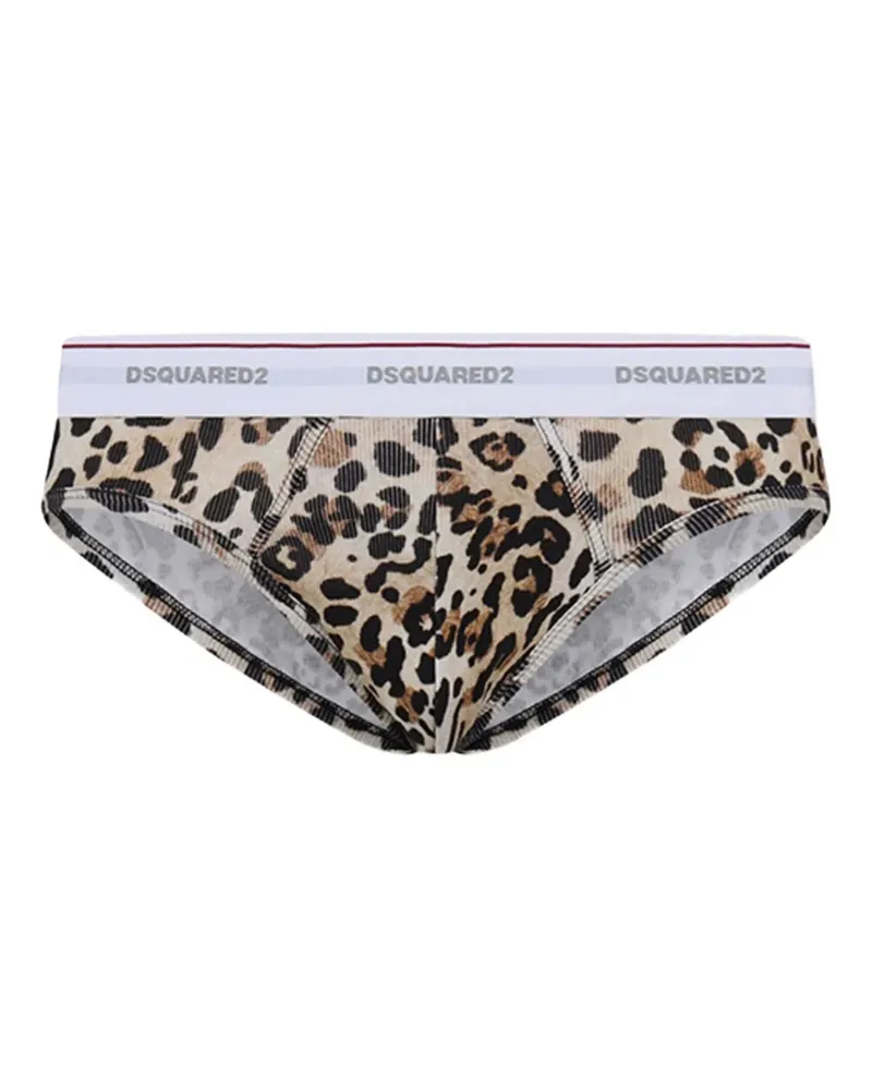Dsquared2 Wild2 Slip mit Leoparden-Print - Braun Braun