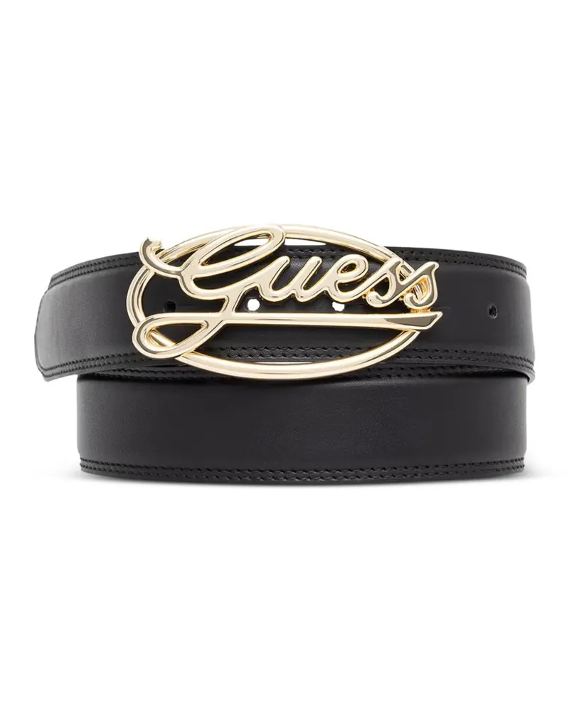 Guess Gürtel mit Logo-Schild - Schwarz Schwarz