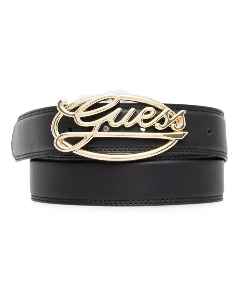 Guess logo-plaque belt - Schwarz Schwarz