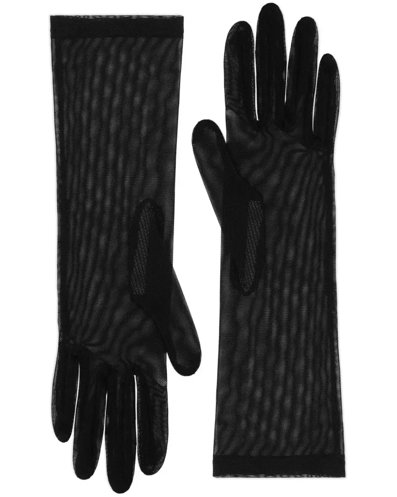 Dolce & Gabbana Transparente Handschuhe - Schwarz Schwarz