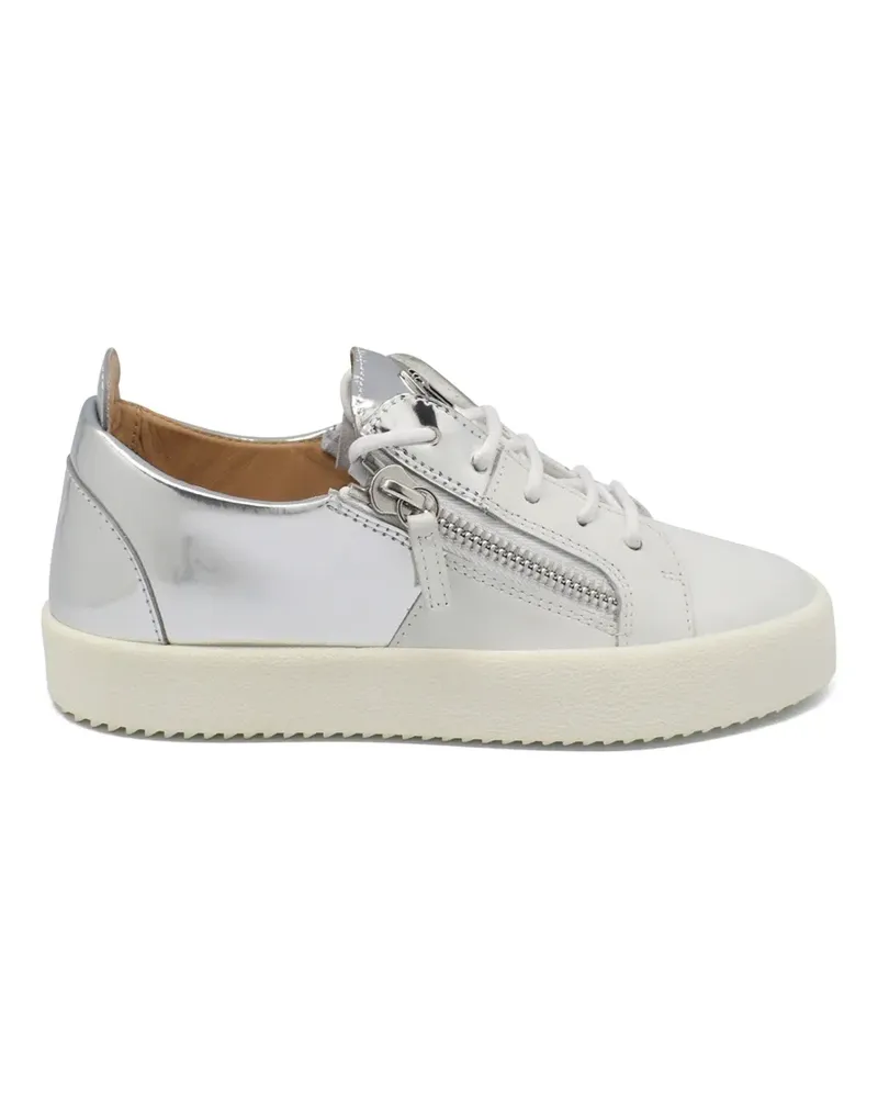 Giuseppe Zanotti Leder-Sneakers mit Reißverschluss - Weiß Weiß