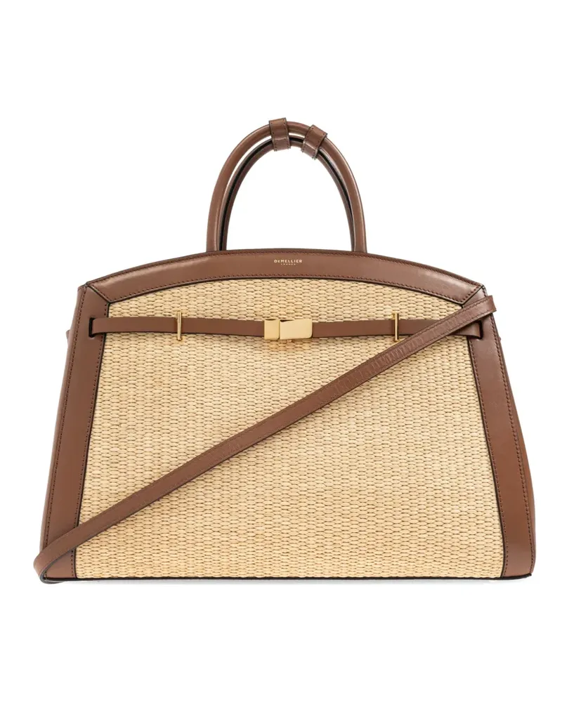 DeMELLIER Hudson Tote Bag aus Raffiabast - Nude Nude