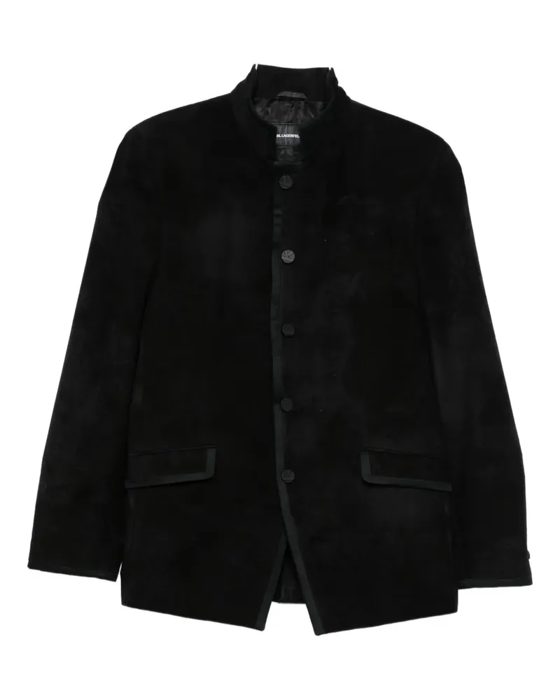 Karl Lagerfeld band-collar button jacket - Schwarz Schwarz