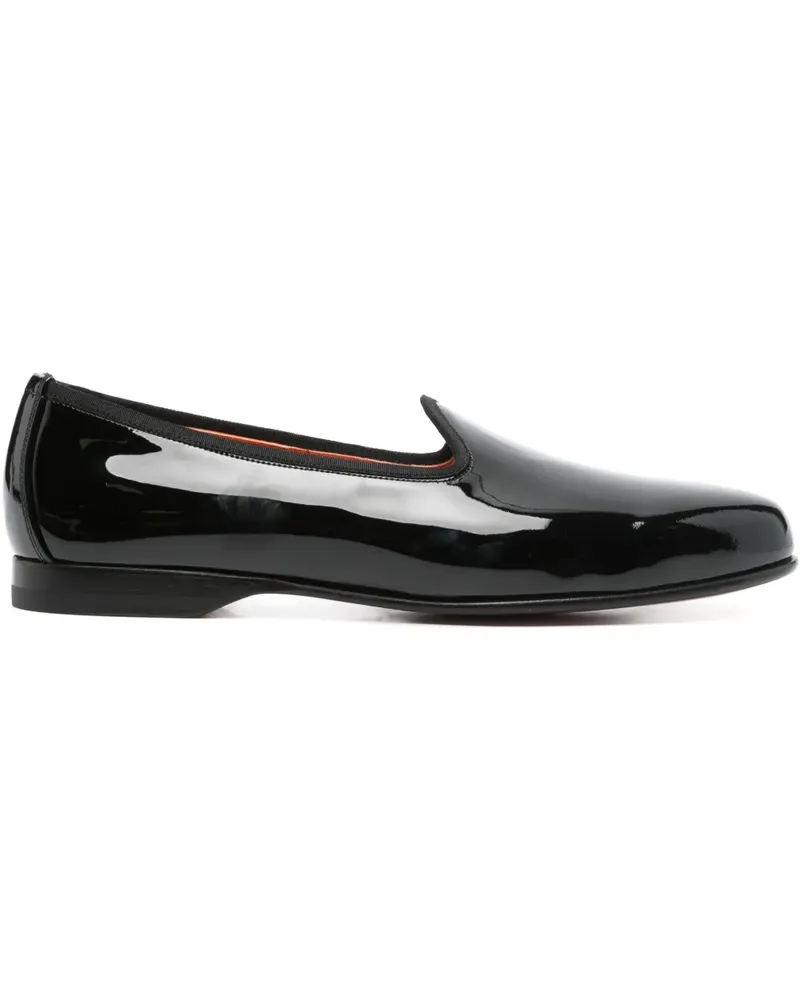 Santoni Slipper aus Leder - Schwarz Schwarz