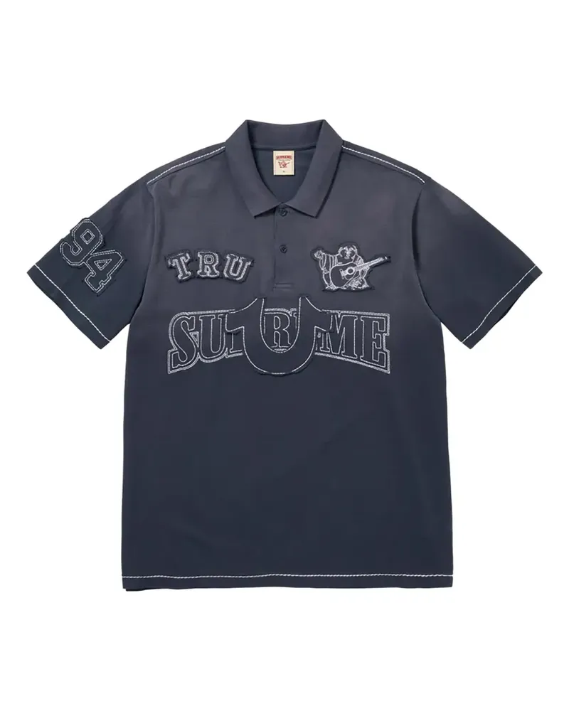 Supreme Being x True Religion® Poloshirt mit Applikation - Blau Blau