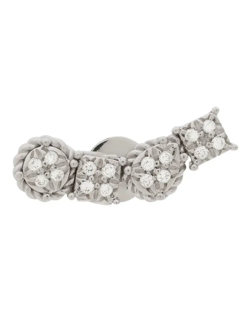 Dolce & Gabbana Einzelner 18kt Weißgoldohrring mit Diamant Weiß