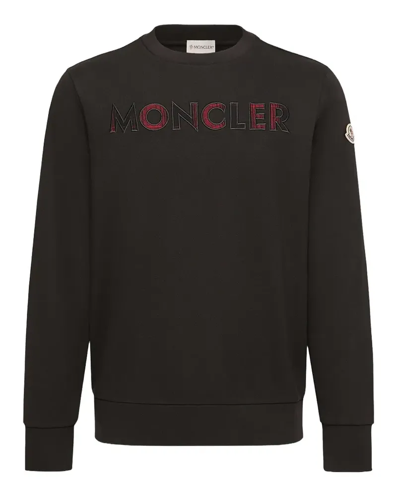 Moncler Sweatshirt mit Logo-Stickerei - Schwarz Schwarz