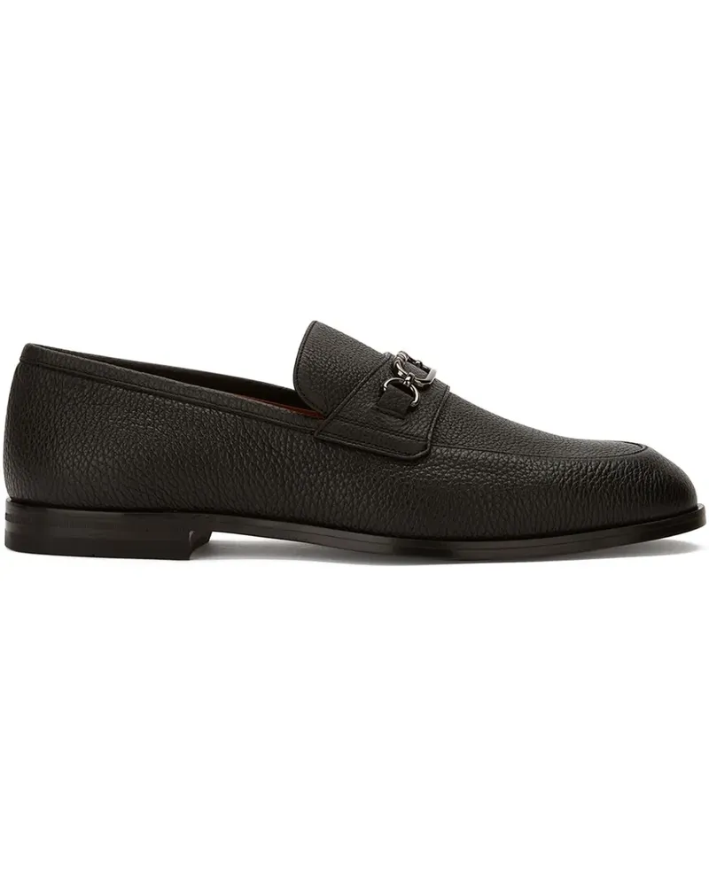 Bally Loafer aus strukturiertem Leder mit Kettendetail - Schwarz Schwarz
