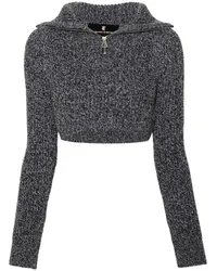 Ermanno Scervino Cropped-Pullover mit Reißverschluss Grau