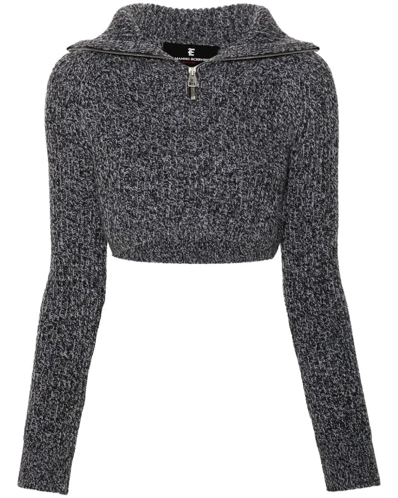 Ermanno Scervino Cropped-Pullover mit Reißverschluss Grau