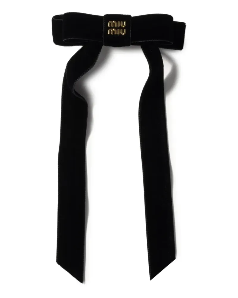 Miu Miu Haarspange mit Schleife - Schwarz Schwarz