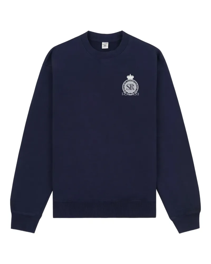 SPORTY & RICH Royal Club Sweatshirt mit Wappenstickerei - Blau Blau