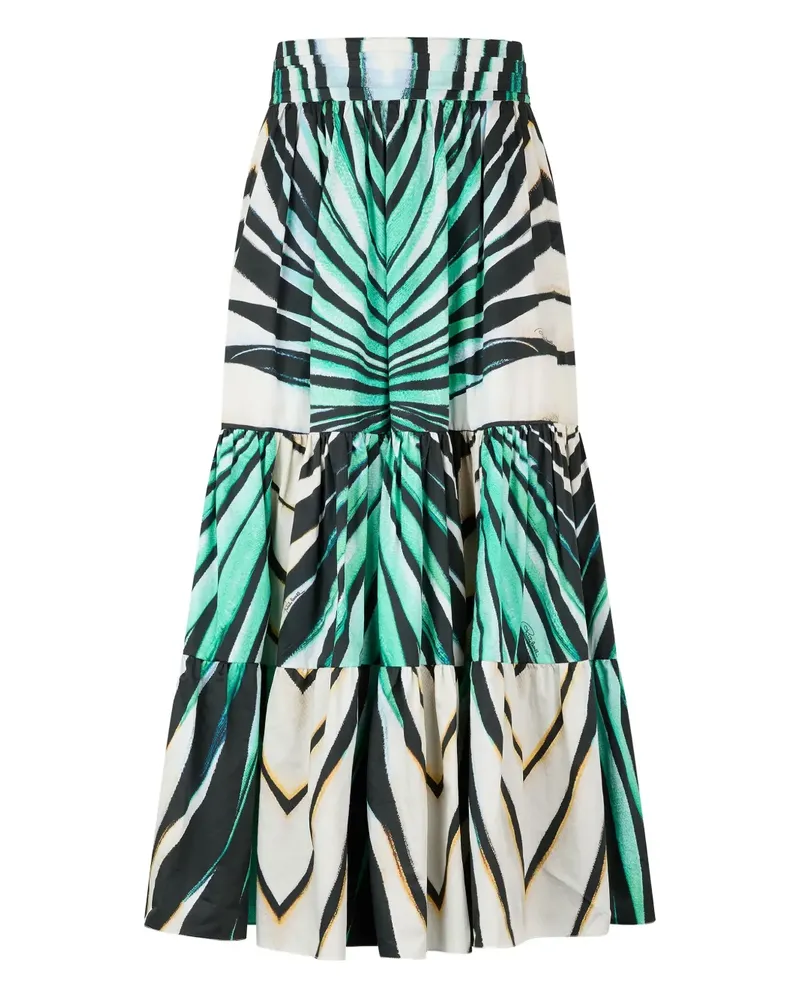 Roberto Cavalli Gestufter Rock mit Print - Blau Blau