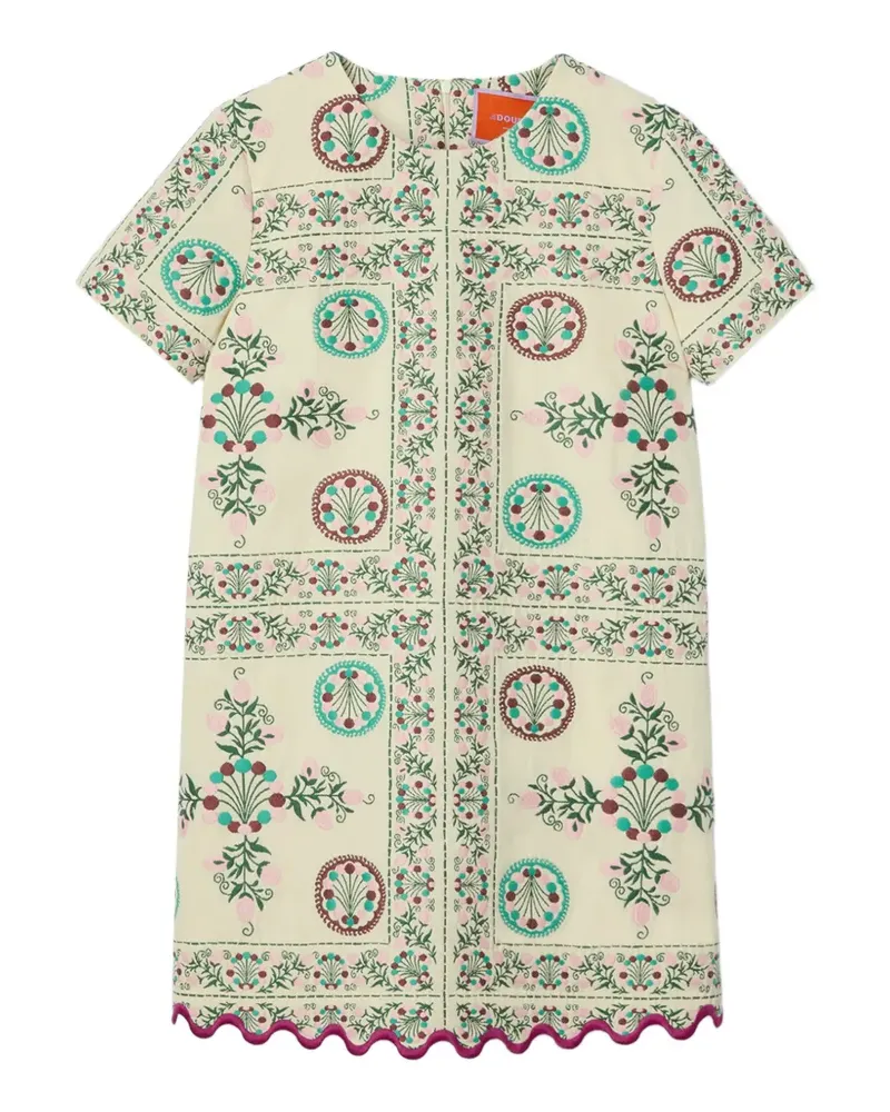 La DoubleJ Kleid mit Florette Tiles-Print in Ecru - Nude Nude