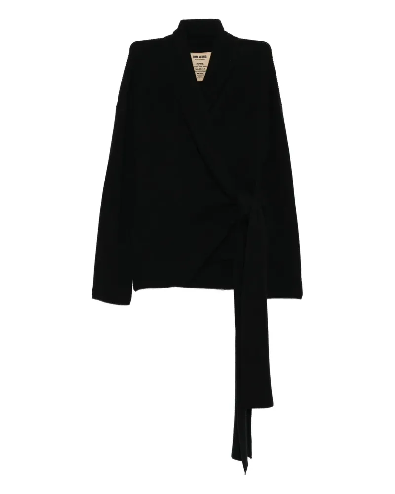 Uma Wang Gewickelter Cardigan - Schwarz Schwarz