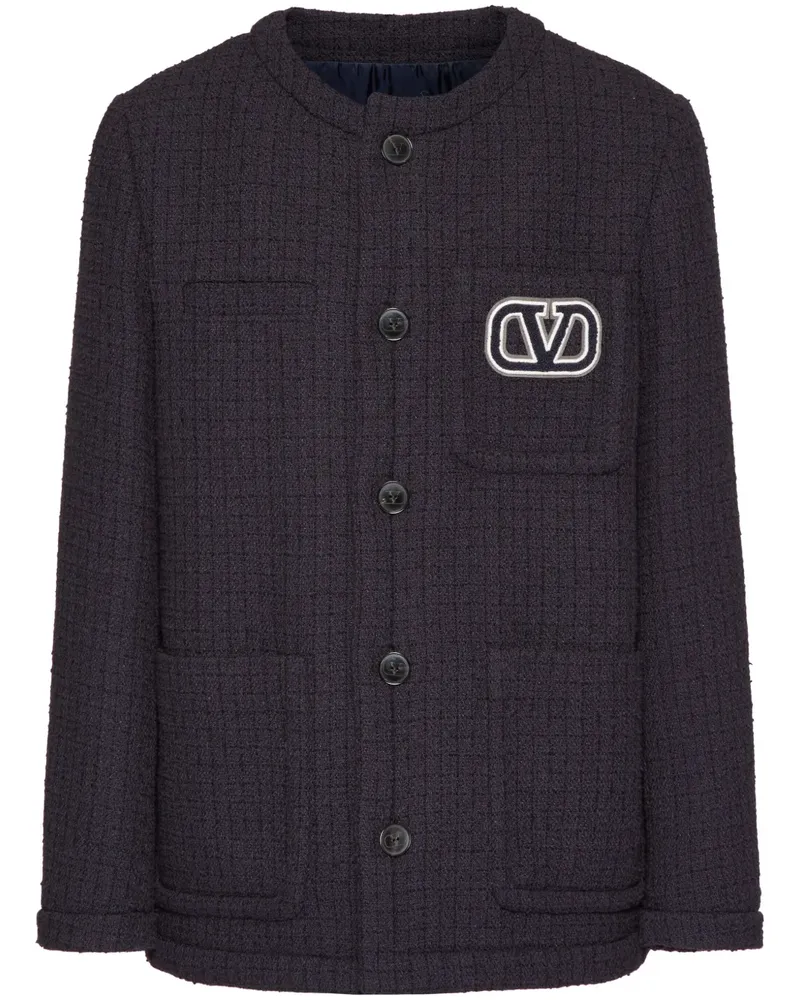 Valentino Garavani VLogo Signature Tweed-Jacke - Blau Blau
