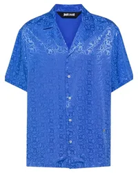 Just Cavalli Hemd aus Logo-Jacquard Blau