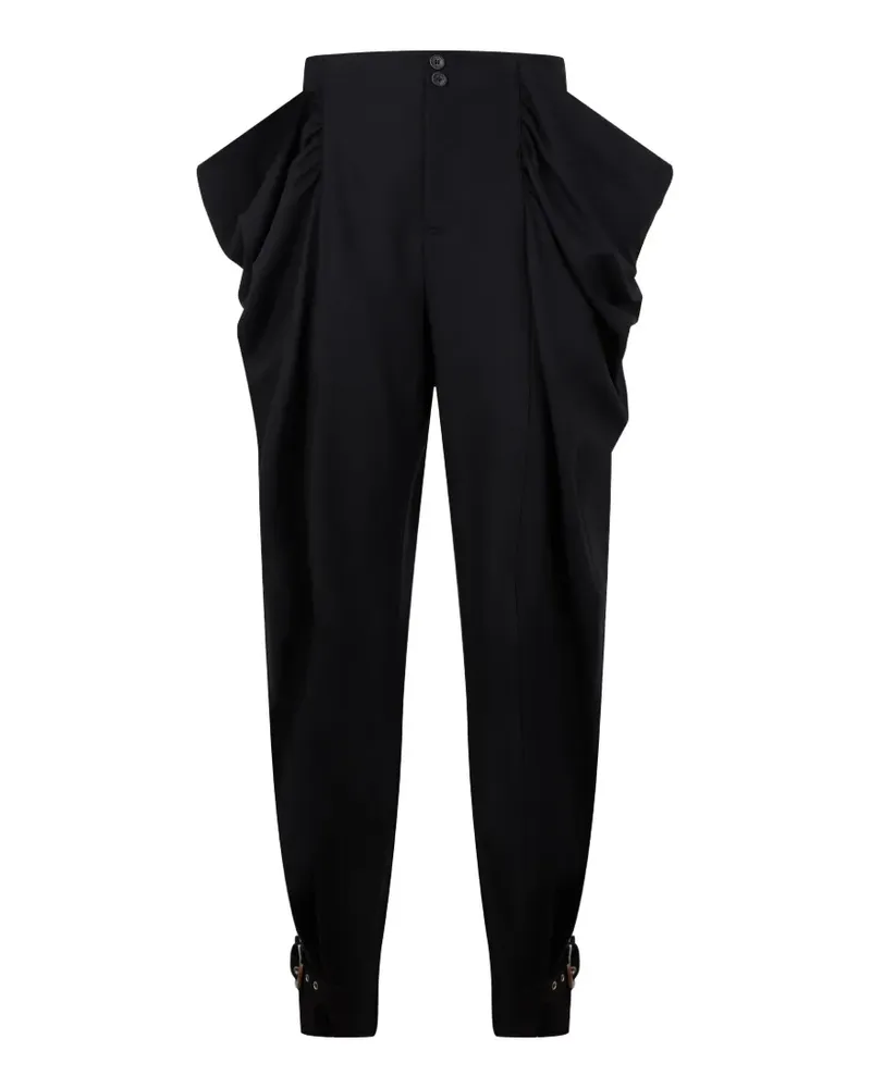 Alberta Ferretti Bundfaltenhose mit Schnallen - Schwarz Schwarz