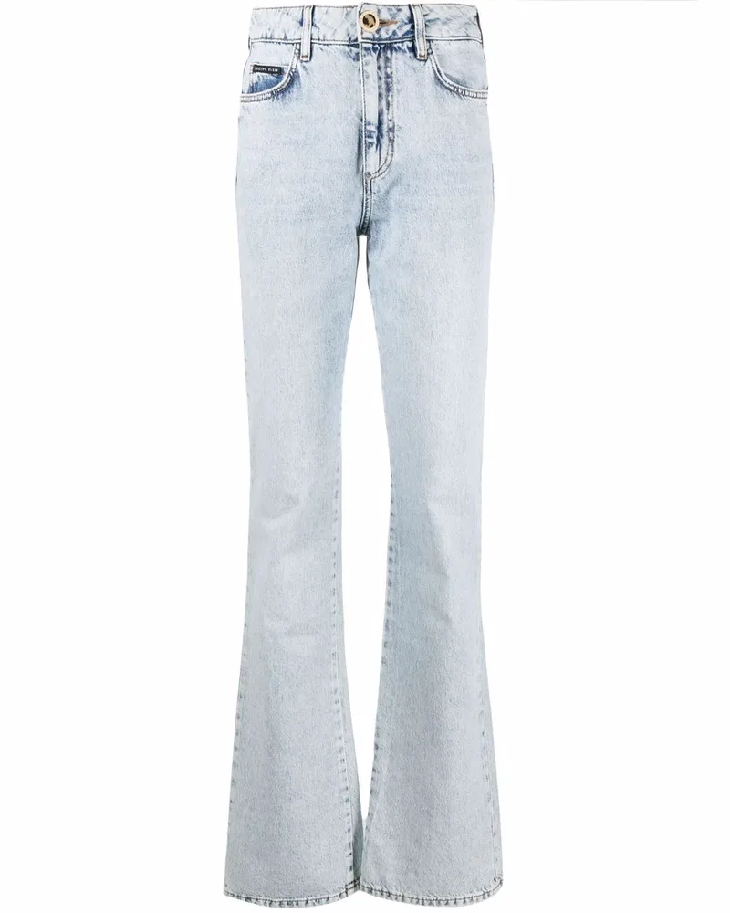 Philipp Plein Schlagjeans mit hohem Bund - Blau Blau