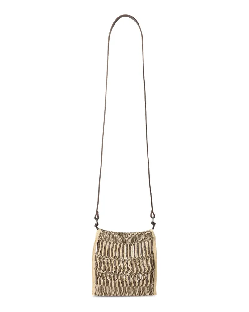 Christophe Lemaire mini crossbody Filt net bag - Nude Nude