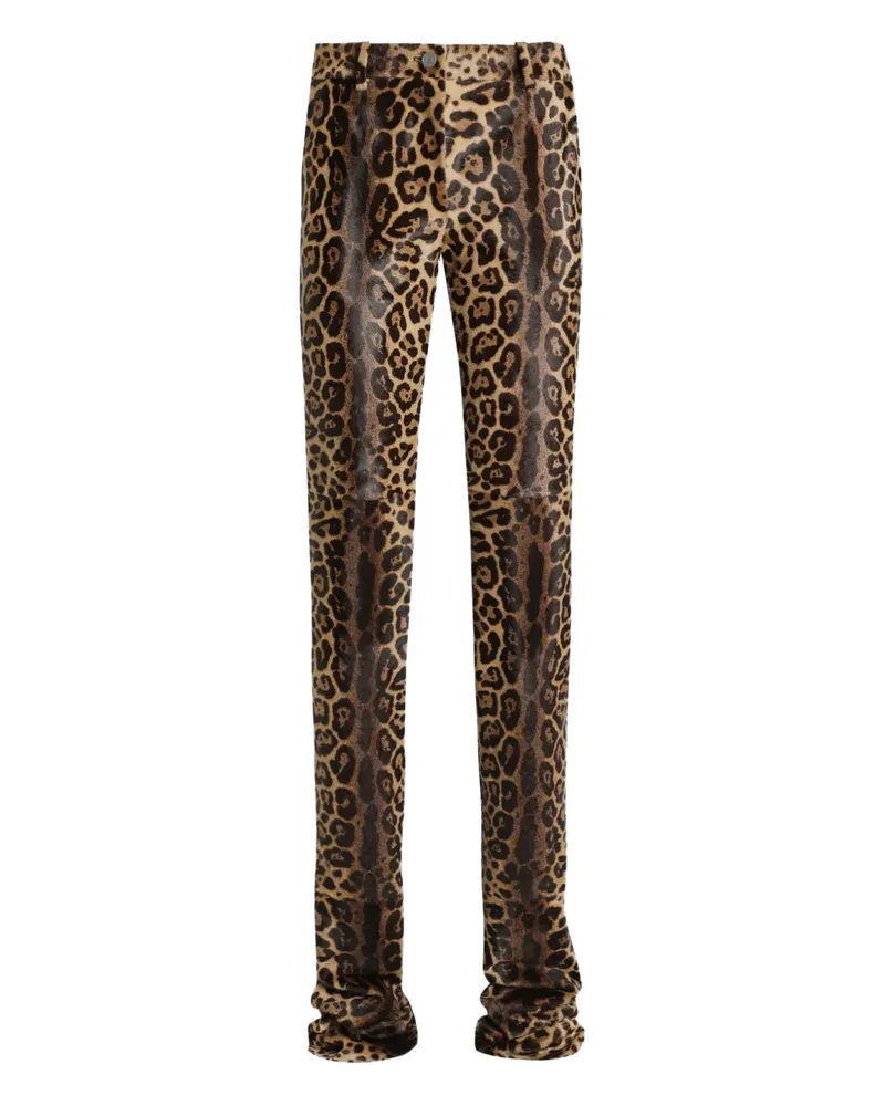 Dolce & Gabbana Hose mit Leoparden-Print - Braun Braun