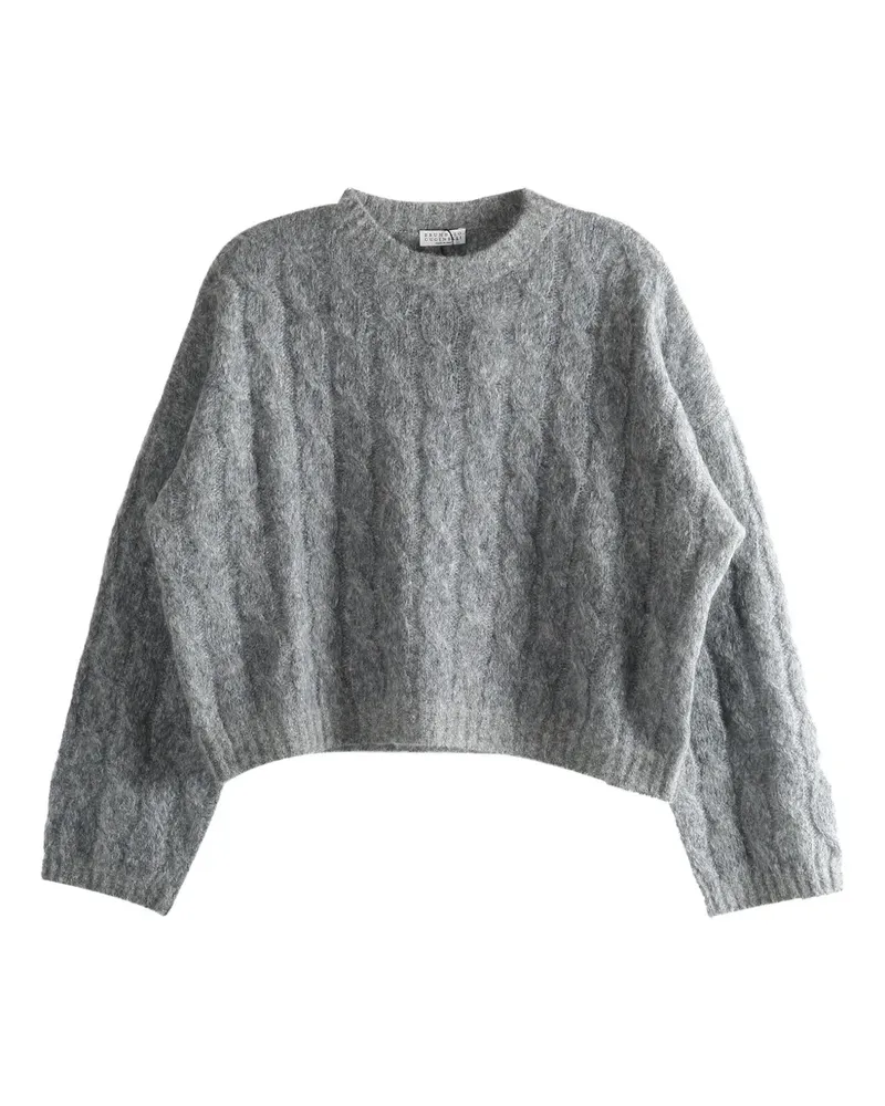 Brunello Cucinelli Pullover mit Zopfmuster - Grau Grau