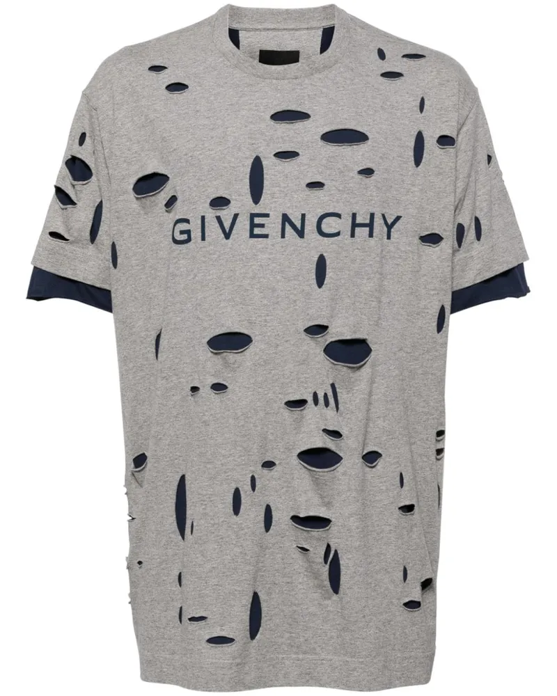 Givenchy T-Shirt im Distressed-Look - Grau Grau