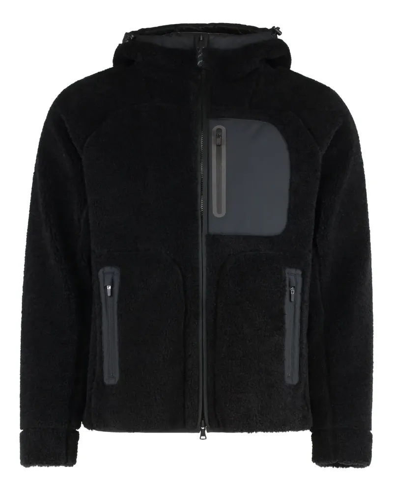 Paul & Shark Kapuzenjacke mit Flor - Schwarz Schwarz