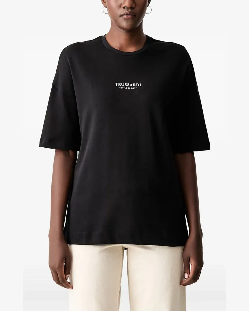 Trussardi T-Shirt mit tiefen Schultern - Schwarz Schwarz