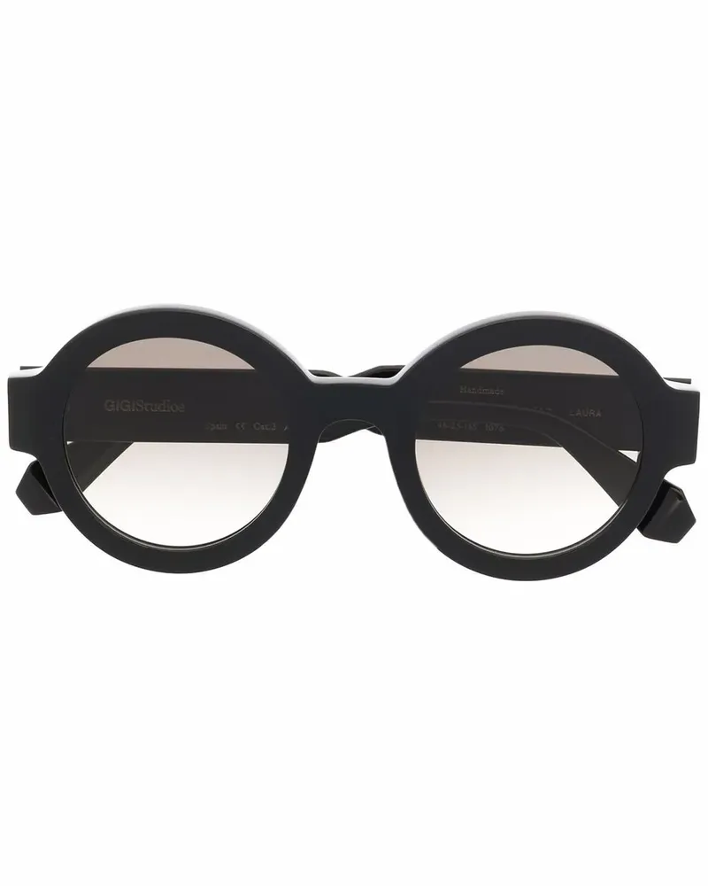 GIGI STUDIOS Runde Laura Sonnenbrille - Schwarz Schwarz