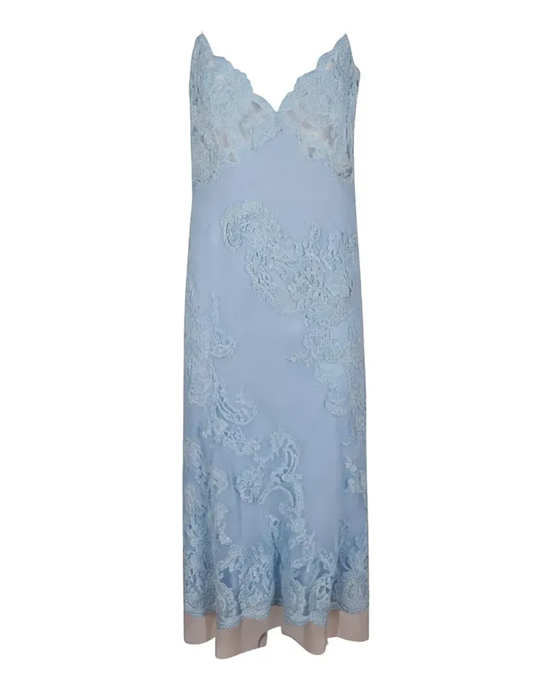 Ermanno Scervino Kleid mit Spitzeneinsätzen - Blau Blau