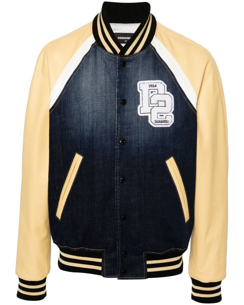 Dsquared2 Street College Bomberjacke mit Einsätzen - Blau Blau