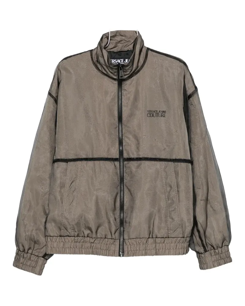 Versace Jeans logo-print zip-up jacket - Braun Braun