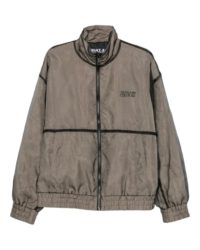 Versace Jeans logo-print zip-up jacket - Braun Braun