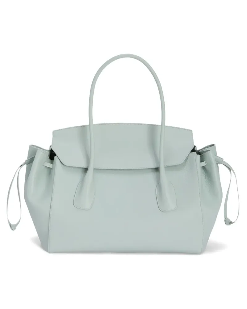 Jil Sander Mittelgroße Voyage gekörnte Handtasche - Blau Blau