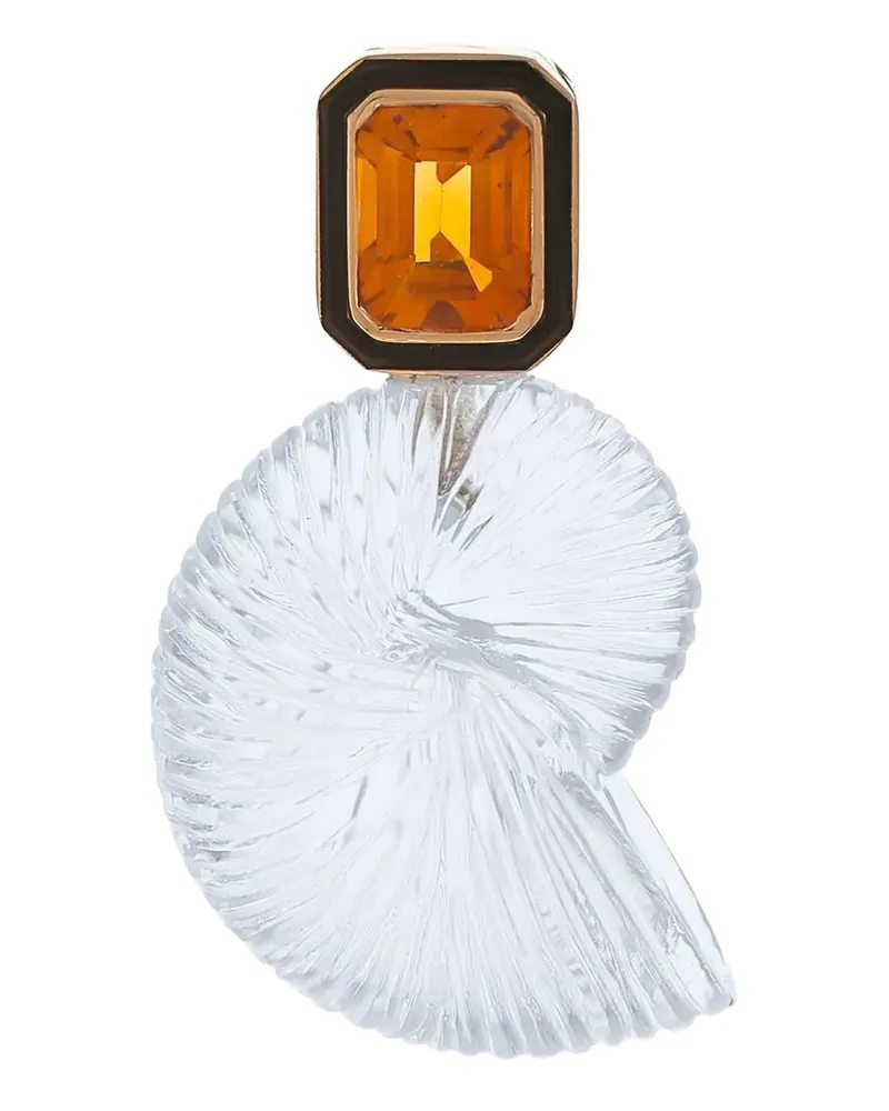 DEZSO 18kt Nautilus Rotgoldanhänger mit Quarz und Zitrin - Rosa Rosa