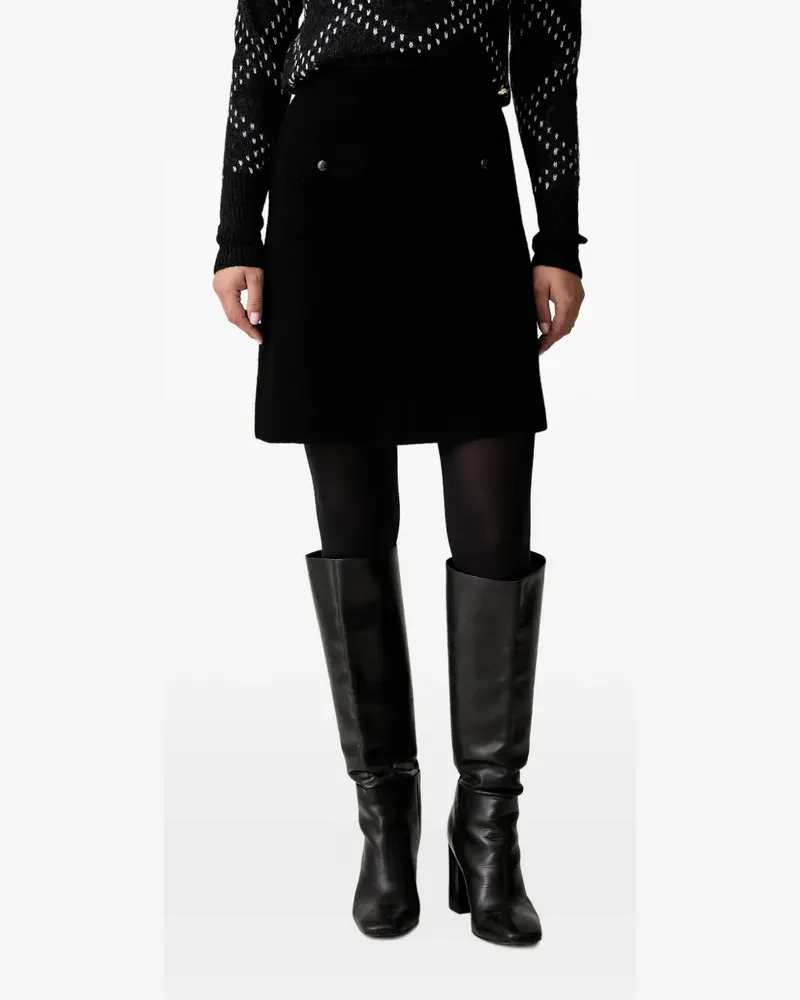 JOOP! logo-buttoned knitted mini skirt - Schwarz Schwarz