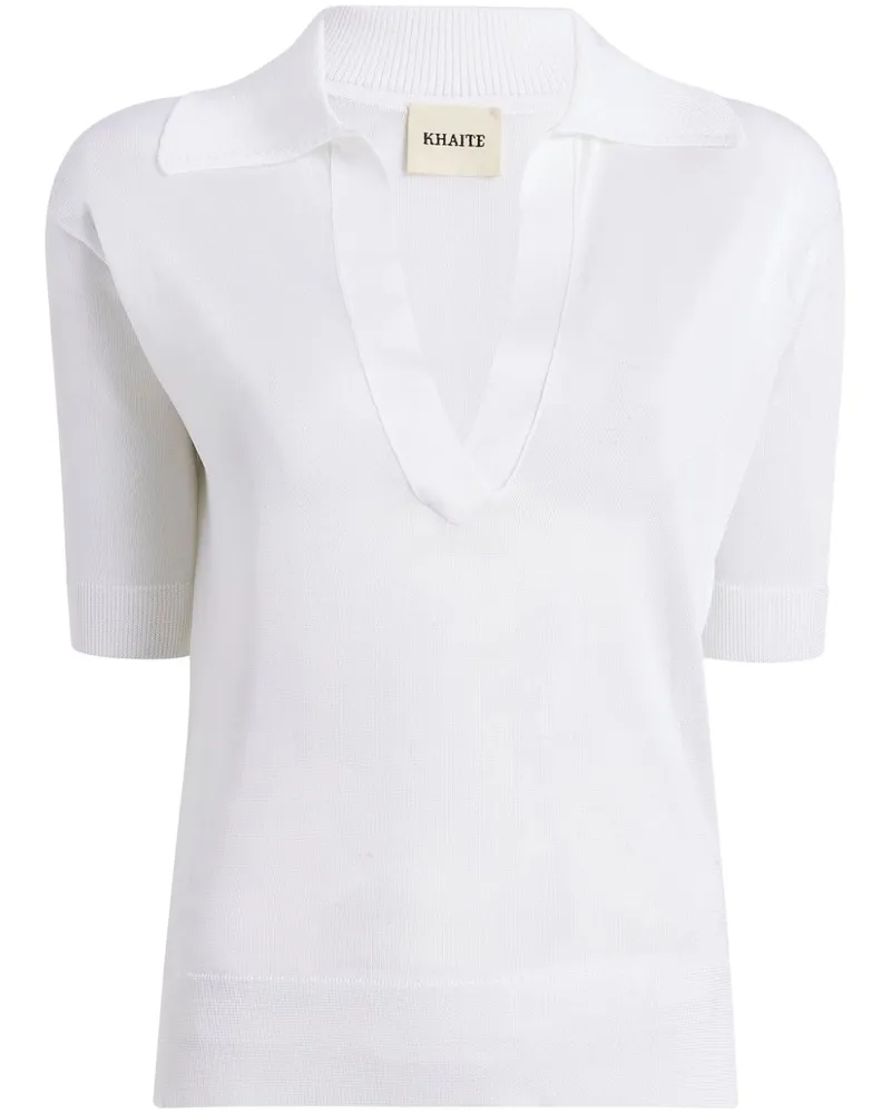 KHAITE The Julita Poloshirt - Weiß Weiß