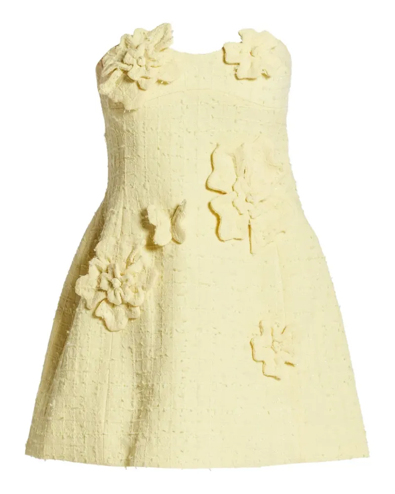 LEO LIN Rosario Tweed-Kleid mit Blumenverzierung - Gelb Gelb