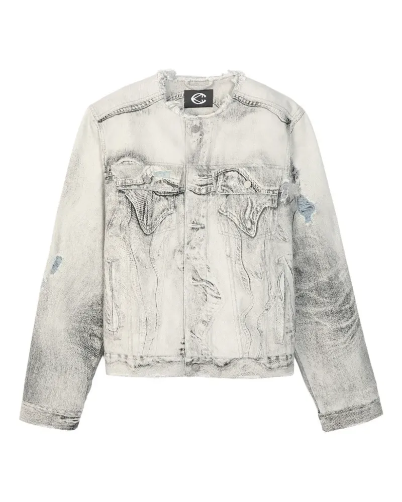 Camper distressed-effect denim jacket - Grau Grau