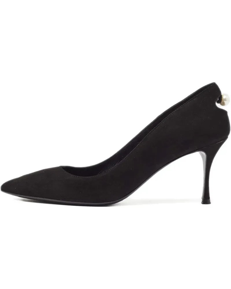 Nicholas Kirkwood Wildleder-Pumps mit Kunstperlen 75mm - Schwarz Schwarz