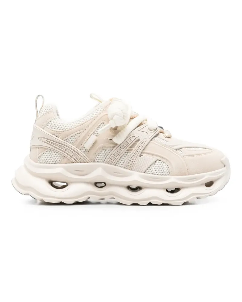 Buffalo Malaga lace chunky rope-lace sneakers - Nude Nude